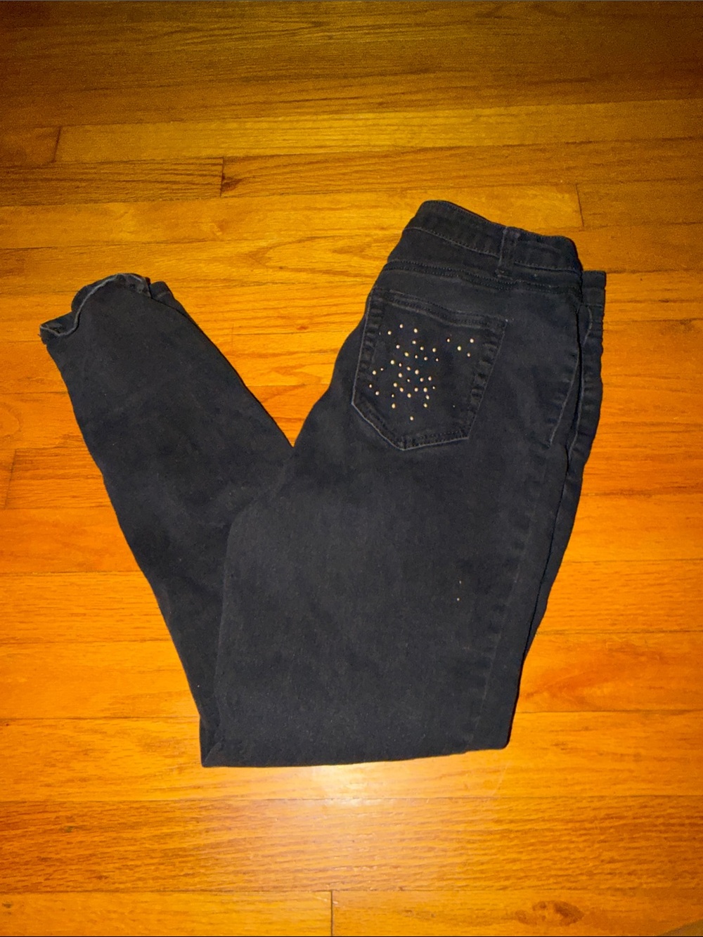 Women’s Black Jeans with Pocket Stud Detail size 8 stretchy Faith Jeans